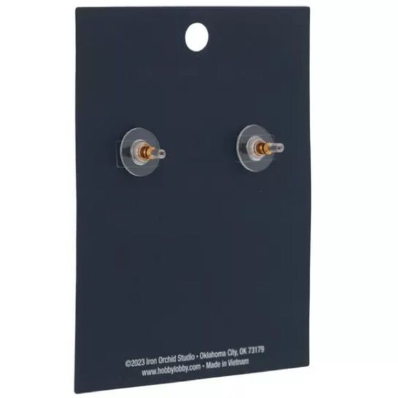 New! Iron Orchid Studio Bow Earrings NWT - Picture 2 of 4